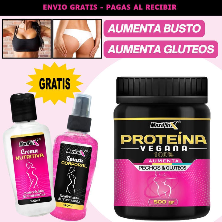 😍Proteína Vegana para Aumento de Senos y Glúteos - ¡Transforma Tu Cuerpo de Manera Natural!😍